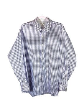 Van Heusen Air Regular Fit Stretch Blue Purple Checkered Button Down Shirt XXL